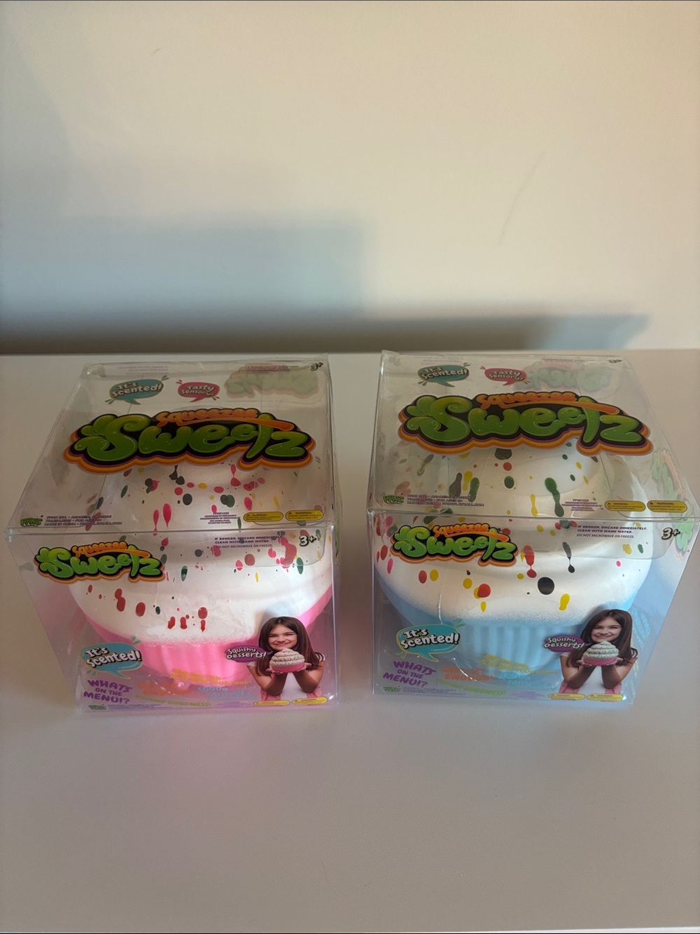 Sweezy Kids Scented Bath Toy - White with Pink or Blue Base